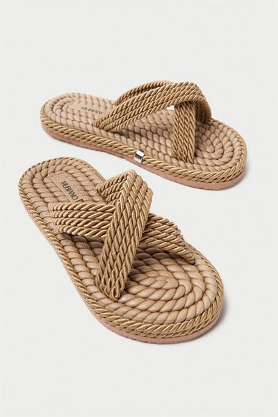 Mubiano MBFRD22106-K Kadın Platform Halat İp Terlik