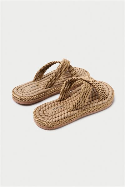 Mubiano MBFRD22106-K Kadın Platform Halat İp Terlik