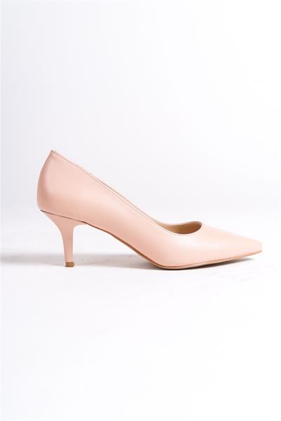 Mubiano Hakiki Deri MBHRND976-PD Kadın İnce 6 cm Topuklu Pudra Stiletto & Topuklu Ayakkabı