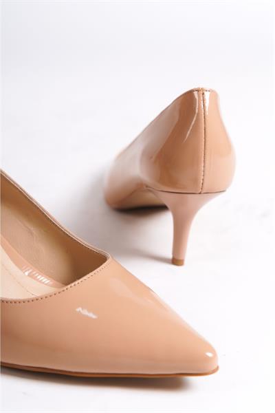 Mubiano MBHRNR978-N Kadın Rugan İnce 7 cm Topuklu Nude Stiletto & Topuklu Ayakkabı