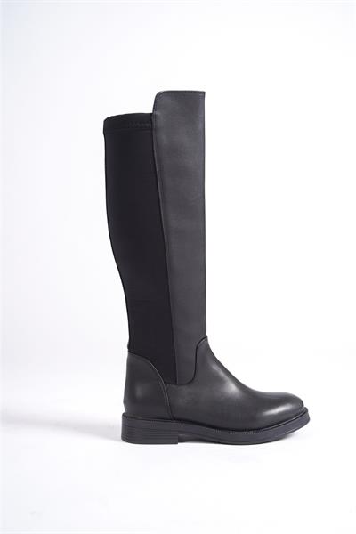 Mubiano MBIBR6005-S Siyah Arkası Elastik Strech Bantlı Uzun Çizme