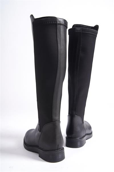 Mubiano MBIBR6005-S Siyah Arkası Elastik Strech Bantlı Uzun Çizme