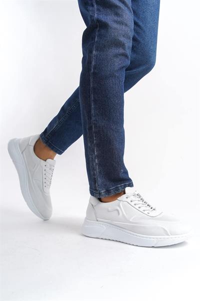 Mubiano Hakiki Deri MBKNT2090-B Erkek Beyaz Sneaker & Spor Ayakkabı