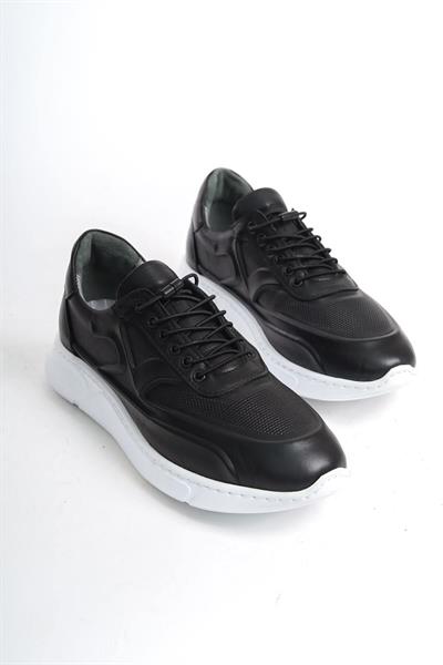 Mubiano Hakiki Deri MBKNT2090-S Erkek Siyah Sneaker & Spor Ayakkabı