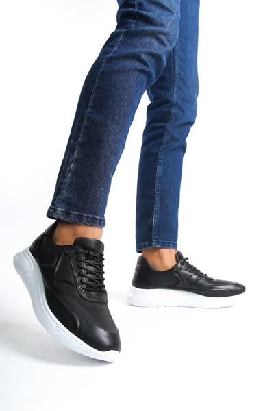Mubiano Hakiki Deri MBKNT2090-S Erkek Siyah Sneaker & Spor Ayakkabı