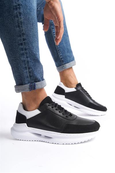 Mubiano Hakiki Deri MBKRY028-S Erkek Siyah Sneaker & Spor Ayakkabı