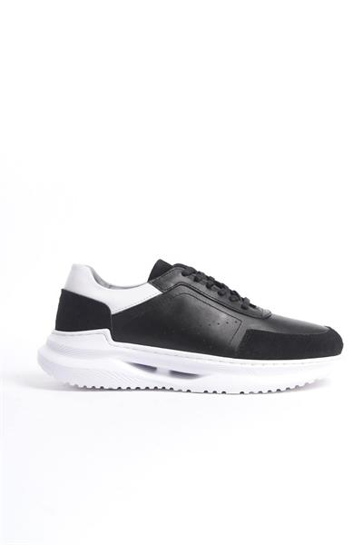 Mubiano Hakiki Deri MBKRY028-S Erkek Siyah Sneaker & Spor Ayakkabı
