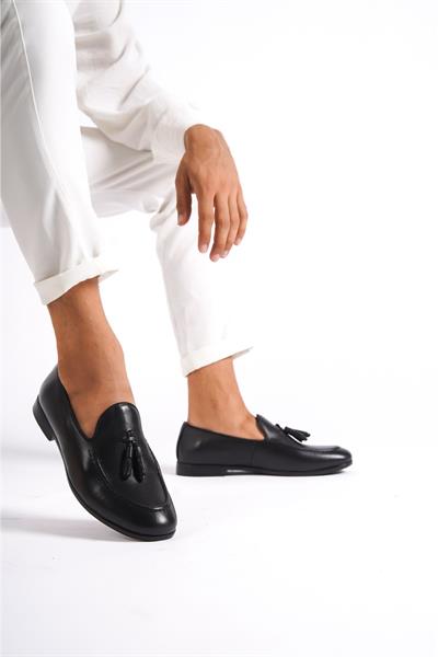 Mubiano Hakiki Deri MBKRY102S Erkek Siyah Loafer