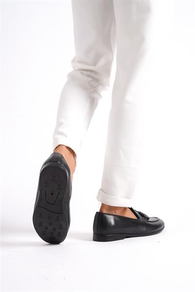 Mubiano Hakiki Deri MBKRY102S Erkek Siyah Loafer
