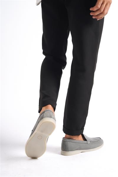 Mubiano Hakiki Deri -MBKRY22103GR Gri Nubuk Erkek Loafer