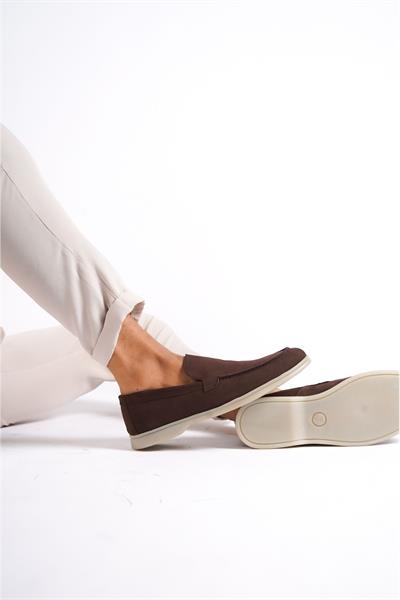 Mubiano Hakiki Deri -MBKRY22103K Kahve Nubuk Erkek Loafer