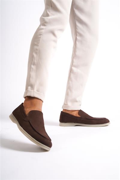 Mubiano Hakiki Deri -MBKRY22103K Kahve Nubuk Erkek Loafer
