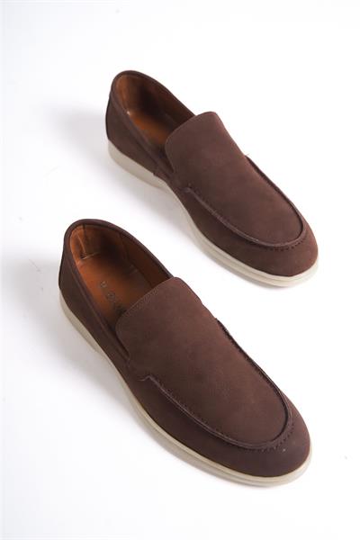 Mubiano Hakiki Deri -MBKRY22103K Kahve Nubuk Erkek Loafer