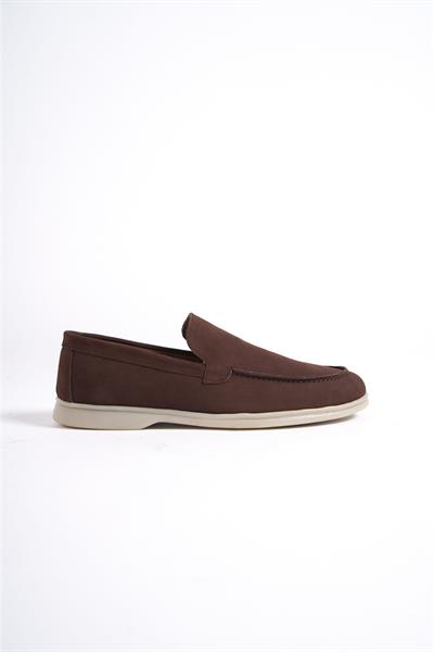 Mubiano Hakiki Deri -MBKRY22103K Kahve Nubuk Erkek Loafer