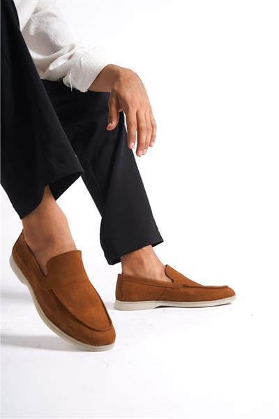 Mubiano Hakiki Deri -MBKRY22103TB Taba Nubuk Erkek Loafer
