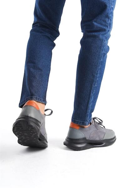 Mubiano Hakiki Deri MBKRY301-GR Erkek Gri Sneaker & Spor Ayakkabı