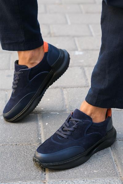 Mubiano Hakiki Deri MBKRY301-LCV Erkek Lacivert Sneaker & Spor Ayakkabı