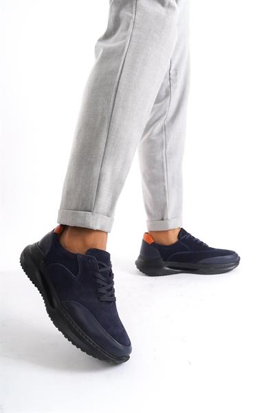 Mubiano Hakiki Deri MBKRY301-LCV Erkek Lacivert Sneaker & Spor Ayakkabı