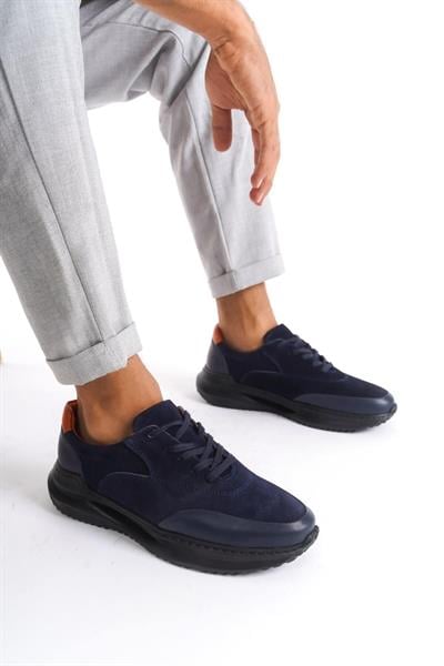 Mubiano Hakiki Deri MBKRY301-LCV Erkek Lacivert Sneaker & Spor Ayakkabı