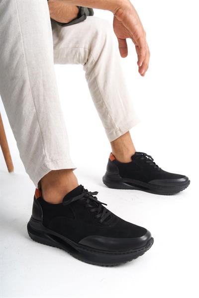Mubiano Hakiki Deri MBKRY301-S Erkek Siyah Sneaker & Spor Ayakkabı