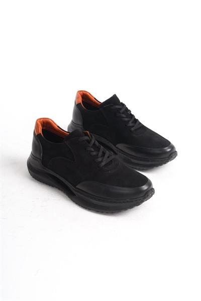Mubiano Hakiki Deri MBKRY301-S Erkek Siyah Sneaker & Spor Ayakkabı