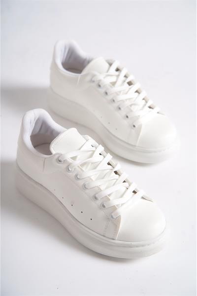 Mubiano MBMKQ200-BB Kadın Kalın Taban Beyaz/Beyaz Sneaker & Spor Ayakkabı