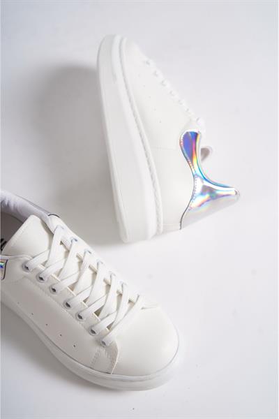 Mubiano MBMKQ200-BHLG Kadın Kalın Taban Beyaz/Hologram Sneaker & Spor Ayakkabı