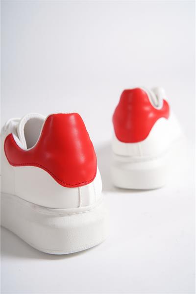 Mubiano MBMKQ200-BK Kadın Kalın Taban Beyaz/Kırmızı Sneaker & Spor Ayakkabı