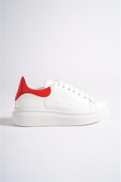 Mubiano MBMKQ200-BK Kadın Kalın Taban Beyaz/Kırmızı Sneaker & Spor Ayakkabı