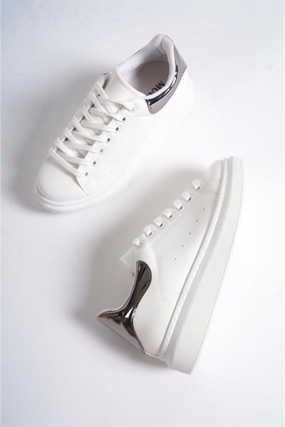 Mubiano MBMKQ200-BPLT Kadın Kalın Taban Beyaz/Platin Sneaker & Spor Ayakkabı