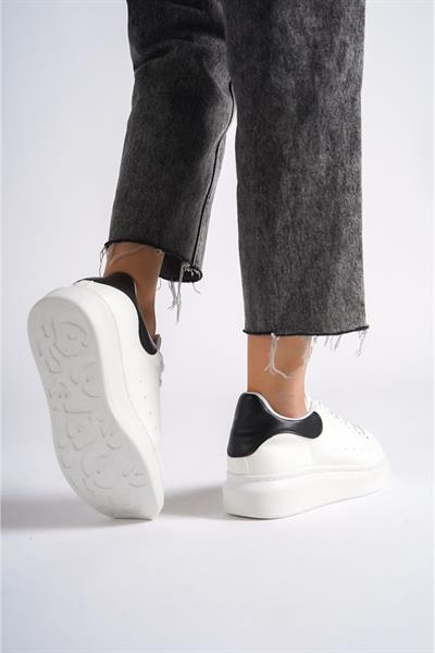 Mubiano MBMKQ200-BS Kadın Kalın Taban Beyaz/Siyah Sneaker & Spor Ayakkabı