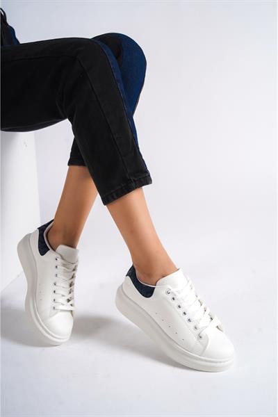 Mubiano MBMKQ200-BSDF Kadın Kalın Taban Beyaz/Sedef Sneaker & Spor Ayakkabı