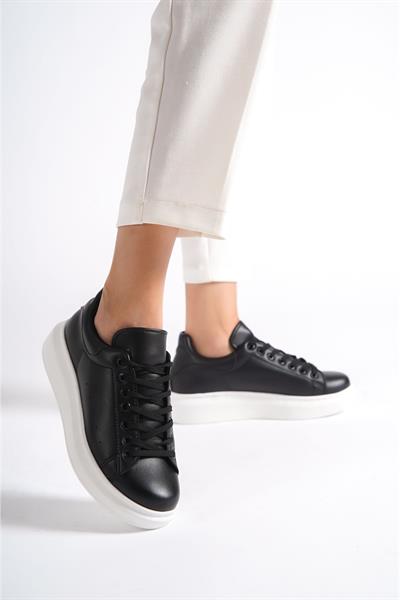 Mubiano MBMKQ200-SS Kadın Kalın Taban Siyah/Siyah Sneaker & Spor Ayakkabı