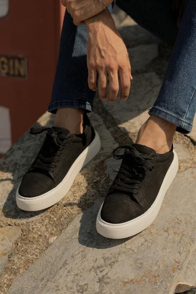 Mubiano Hakiki Deri MBNBKM3-S Erkek Nubuk Siyah Sneaker & Spor Ayakkabı