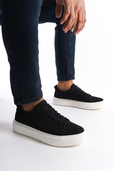 Mubiano Hakiki Deri MBNBKM3-S Erkek Nubuk Siyah Sneaker & Spor Ayakkabı
