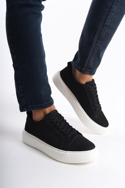 Mubiano Hakiki Deri MBNBKM3-S Erkek Nubuk Siyah Sneaker & Spor Ayakkabı