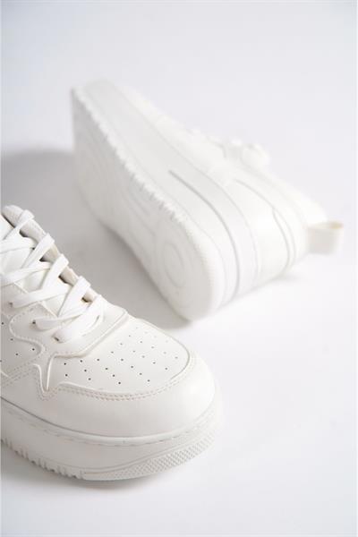 Mubiano MBNK160-BB Kadın Kalın Taban Beyaz/Beyaz Sneaker & Spor Ayakkabı