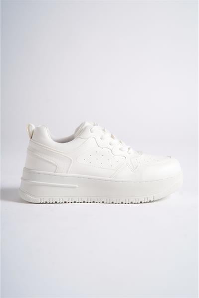 Mubiano MBNK160-BB Kadın Kalın Taban Beyaz/Beyaz Sneaker & Spor Ayakkabı