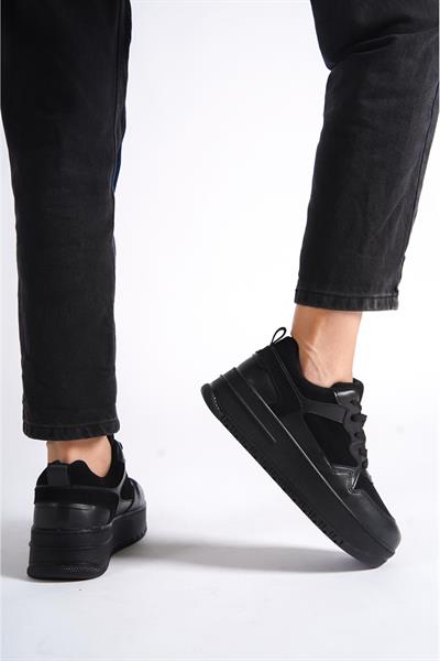 Mubiano MBNK160-SS Kadın Kalın Taban Siyah/Siyah Sneaker & Spor Ayakkabı