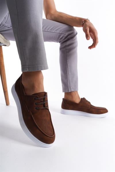 Mubiano MBRGN104-TB  Taba Nubuk Erkek Bağcıklı Loafer