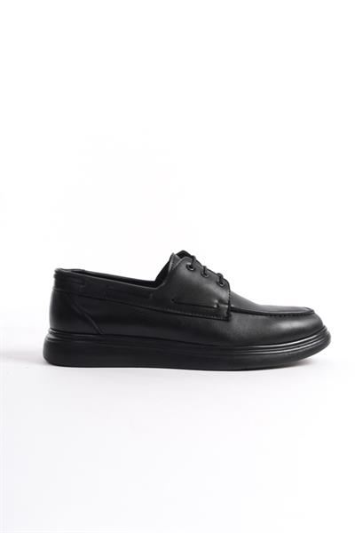Mubiano MBRGN105-S Siyah Erkek Bağcıklı Loafer