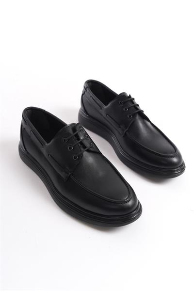 Mubiano MBRGN105-S Siyah Erkek Bağcıklı Loafer