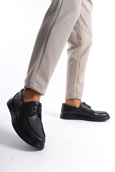 Mubiano MBRGN105-S Siyah Erkek Bağcıklı Loafer