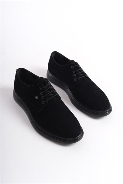Mubiano MBRGN87-S Siyah Erkek Süet Bağcıklı Loafer