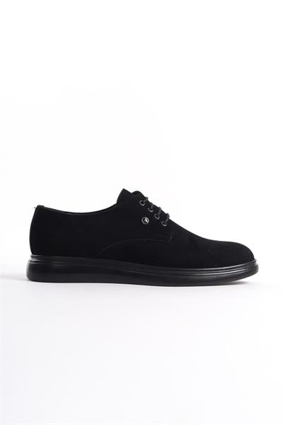 Mubiano MBRGN87-S Siyah Erkek Süet Bağcıklı Loafer