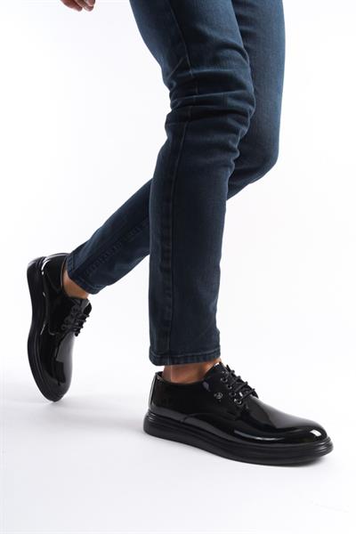 Mubiano MBRGN88-S Siyah Erkek Rugan Bağcıklı Loafer