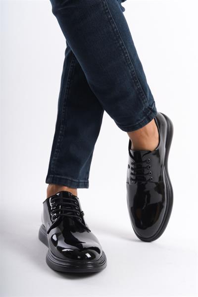 Mubiano MBRGN88-S Siyah Erkek Rugan Bağcıklı Loafer