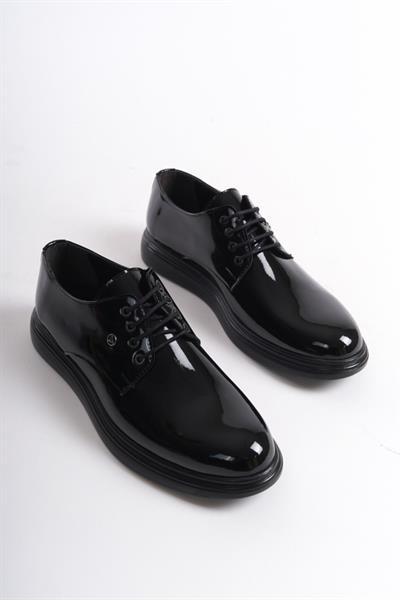 Mubiano MBRGN88-S Siyah Erkek Rugan Bağcıklı Loafer