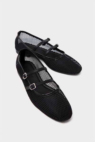 Mubiano MBSR2121-S File Detaylı Çift Bantlı Kadın Siyah Babet