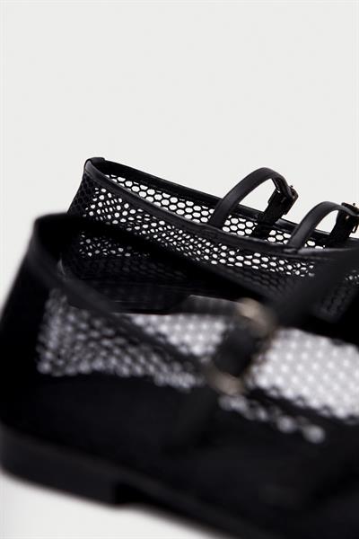 Mubiano MBSR2121-S File Detaylı Çift Bantlı Kadın Siyah Babet